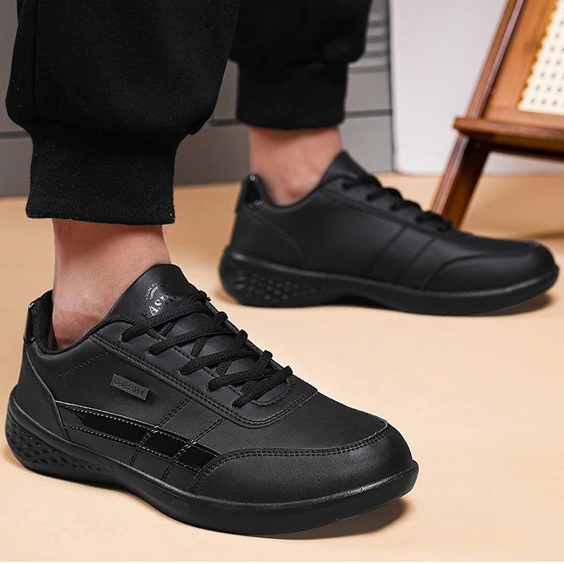 Leather PU Men's Shoes Sneaker - Badminton Shoes Men ulasan dan harga