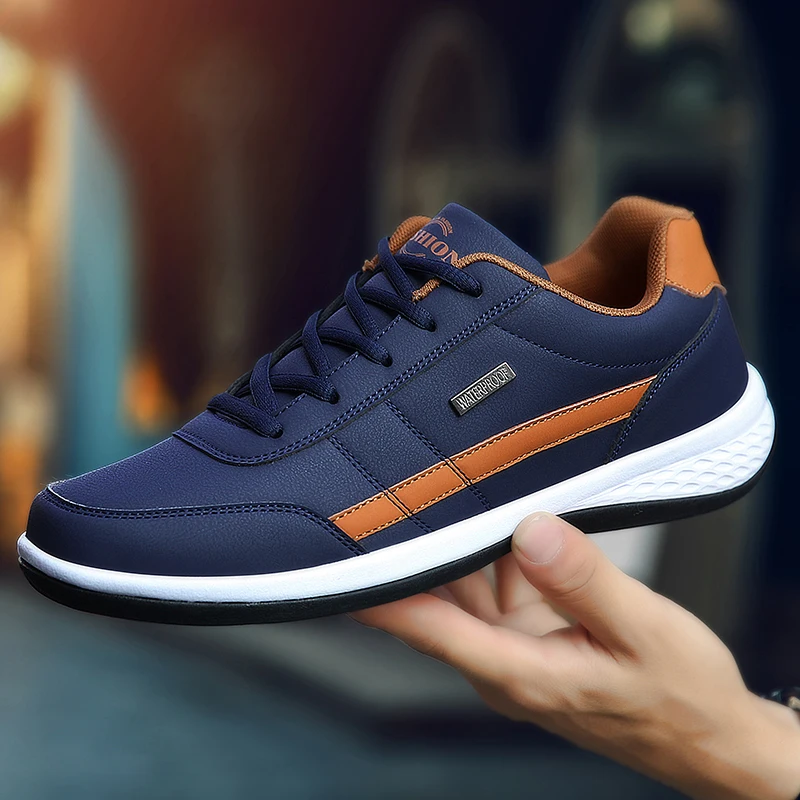 Leather PU Men's Shoes Sneaker - Badminton Shoes Men ulasan dan harga
