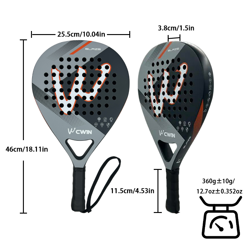 CWIN BLAZE Padel Racket 3K Wov - Badminton Racket Carbon ulasan dan harga
