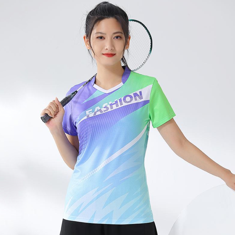 Women Badminton Shirt Print Go - Badminton Jersey ulasan dan harga