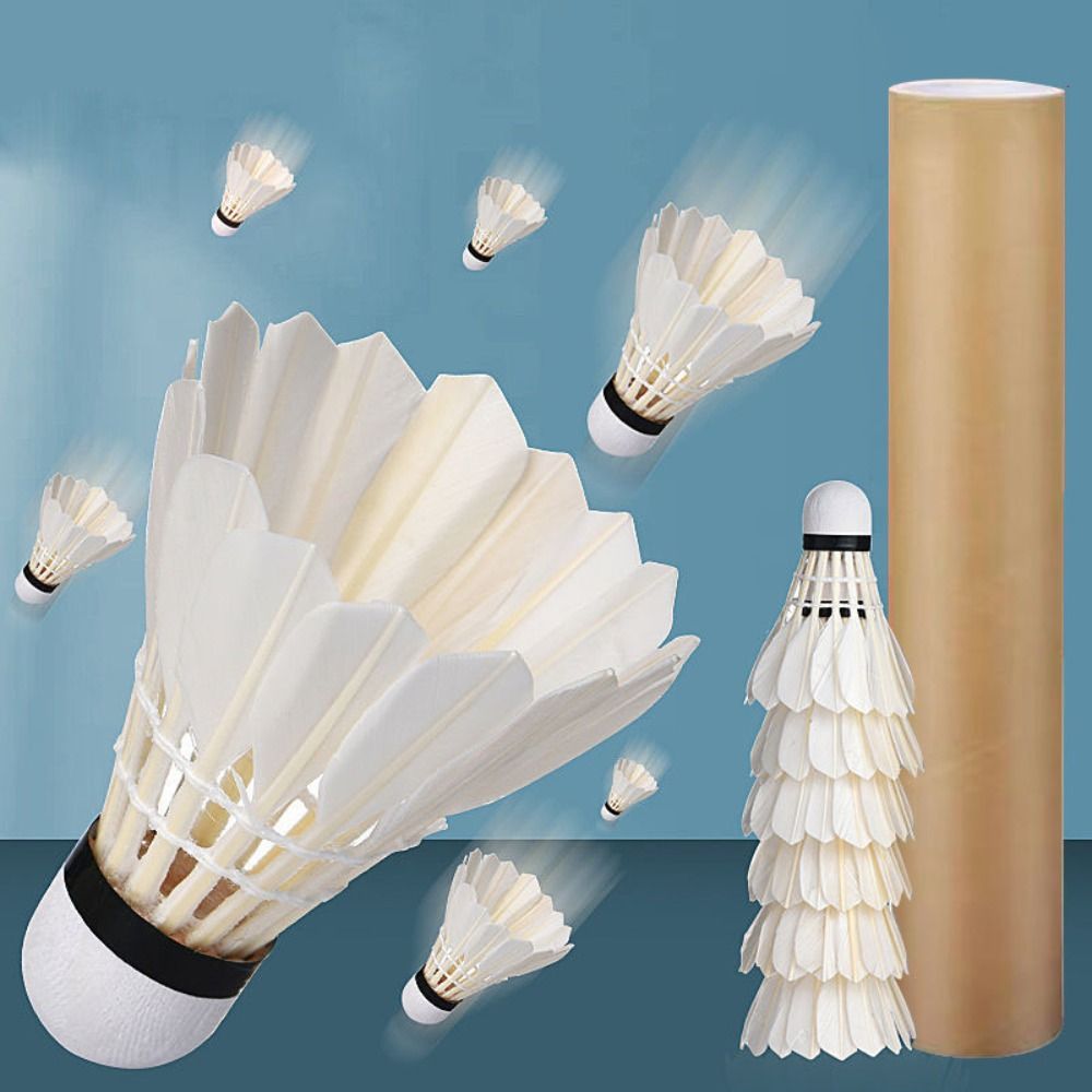 3/6/12Pcs New White Badminton  - Feather Shuttlecock ulasan dan harga